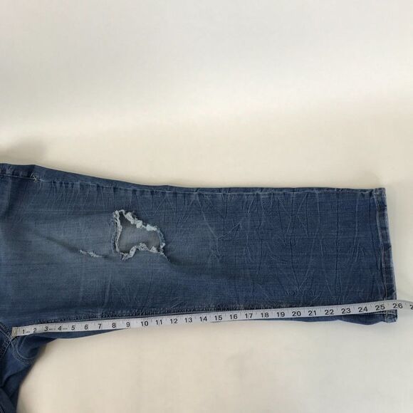 Lane Bryant Genius Fit Crop Jeans Women's Plus Size 22 Distressed Stretch - Picture 7 of 11